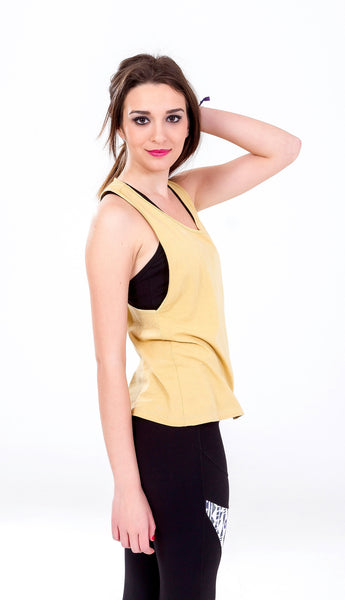 Yellow Tank Top, Top Yoga, Free Wear, Free Flying Fish, Organic Clothing, Fair Trade Clothing, Unique Clothing, Cotton, Yoga Clothes, Yoga Women, Vegetable Dye