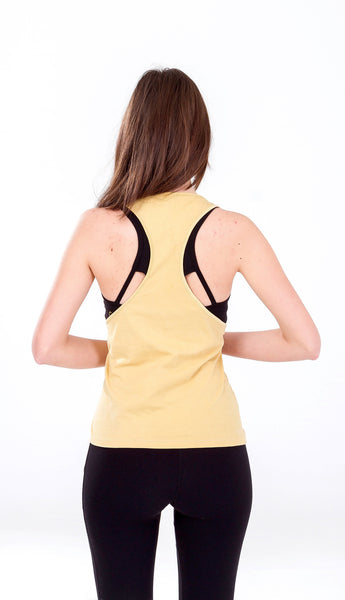 Yellow Tank Top, Top Yoga, Free Wear, Free Flying Fish, Organic Clothing, Fair Trade Clothing, Unique Clothing, Cotton, Yoga Clothes, Yoga Women, Vegetable Dye