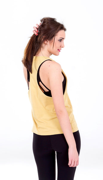 Yellow Tank Top, Top Yoga, Free Wear, Free Flying Fish, Organic Clothing, Fair Trade Clothing, Unique Clothing, Cotton, Yoga Clothes, Yoga Women, Vegetable Dye
